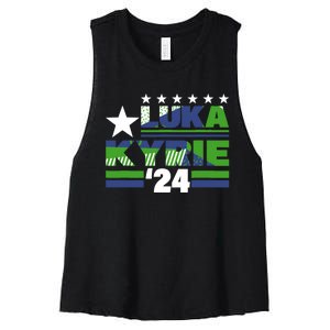 Funny Luka Kyrie 24 For President Kyrie First Name Women's Racerback Cropped Tank