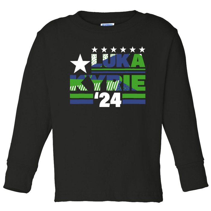 Funny Luka Kyrie 24 For President Kyrie First Name Toddler Long Sleeve Shirt