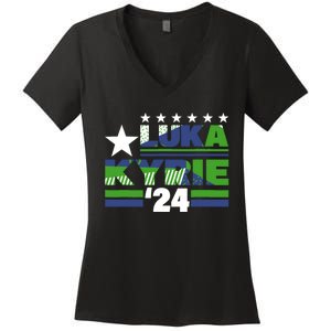 Funny Luka Kyrie 24 For President Kyrie First Name Women's V-Neck T-Shirt