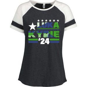 Funny Luka Kyrie 24 For President Kyrie First Name Enza Ladies Jersey Colorblock Tee