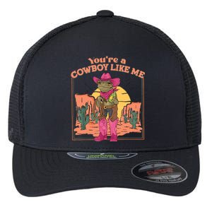 Youre A Cowboy Like Me Funny Frog Hat Cowgirl Flexfit Unipanel Trucker Cap