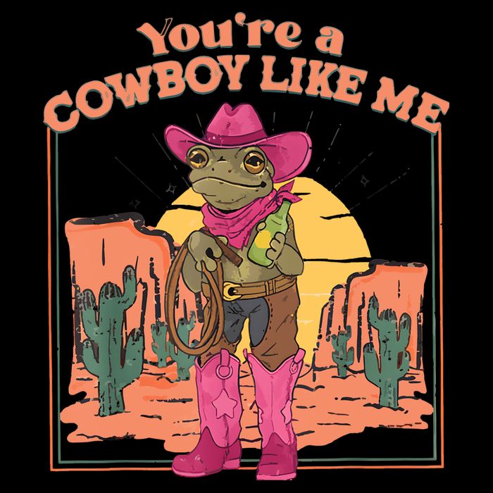 Youre A Cowboy Like Me Funny Frog Hat Cowgirl 7-Panel Snapback Hat