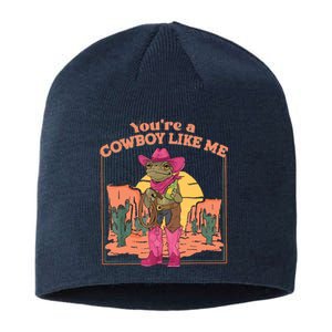 Youre A Cowboy Like Me Funny Frog Hat Cowgirl Sustainable Beanie