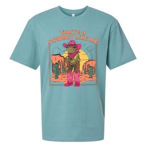 Youre A Cowboy Like Me Funny Frog Hat Cowgirl Sueded Cloud Jersey T-Shirt