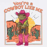 Youre A Cowboy Like Me Funny Frog Hat Cowgirl Button