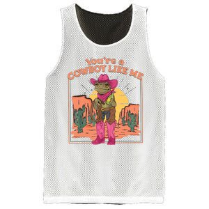 Youre A Cowboy Like Me Funny Frog Hat Cowgirl Mesh Reversible Basketball Jersey Tank