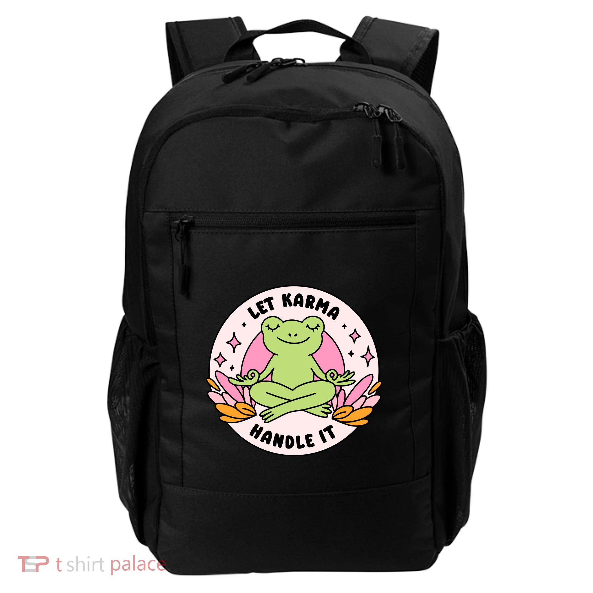 Funny Let Karma Handle It Namaste Yoga Daily Commute Backpack