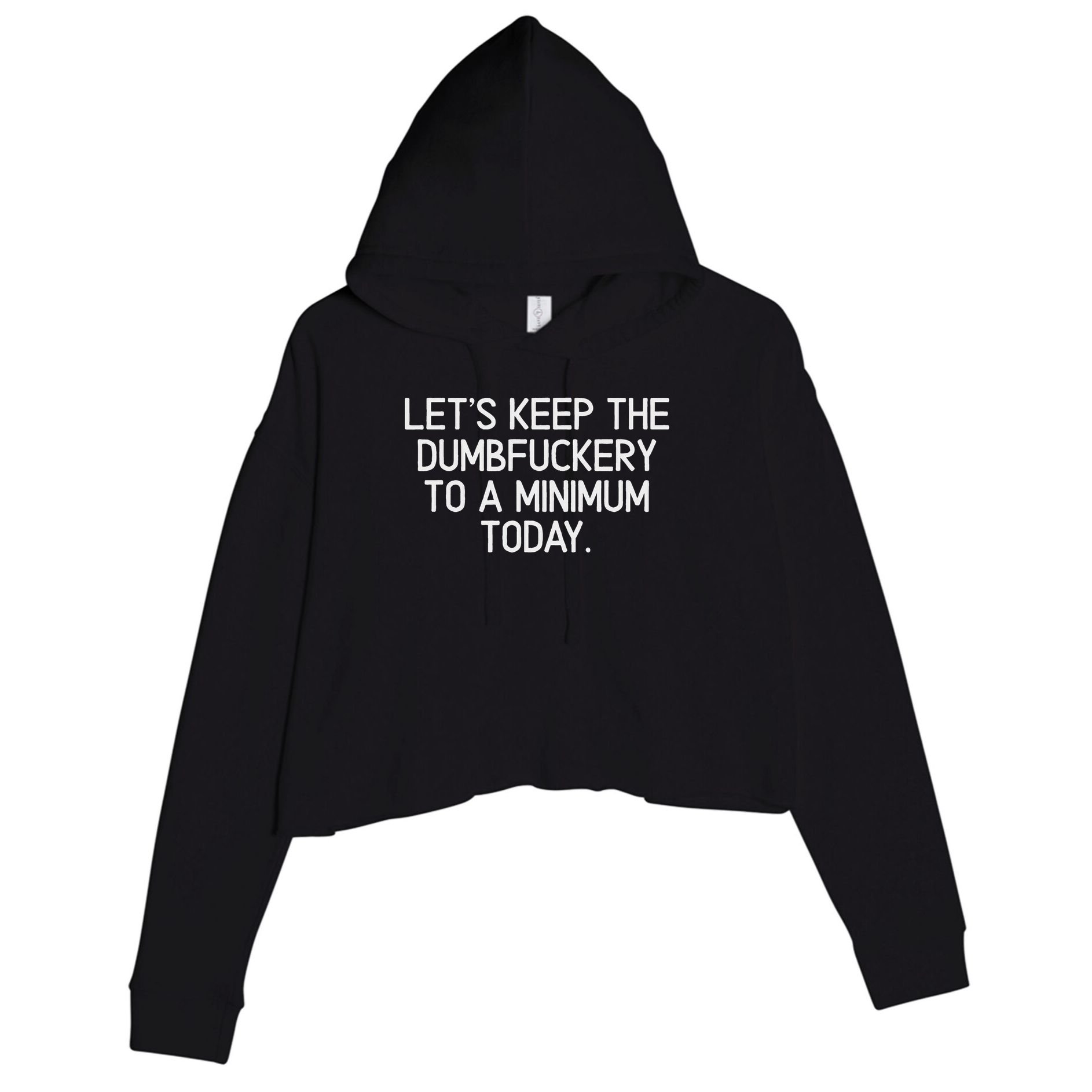 Funny, Let's Keep The Dumbfuckery To A Minimum Today Crop Fleece Hoodie