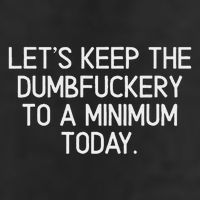 Funny, Let's Keep The Dumbfuckery To A Minimum Today Hat