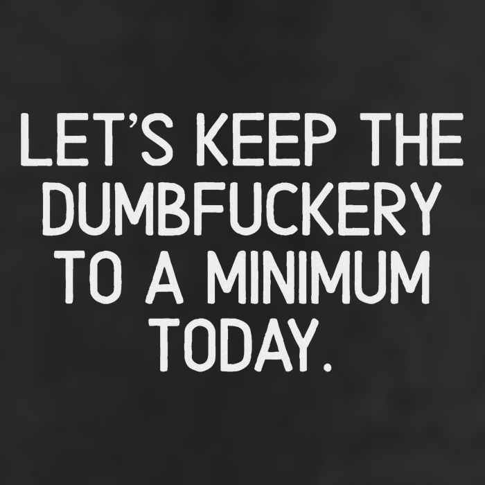 Funny, Let's Keep The Dumbfuckery To A Minimum Today Hat