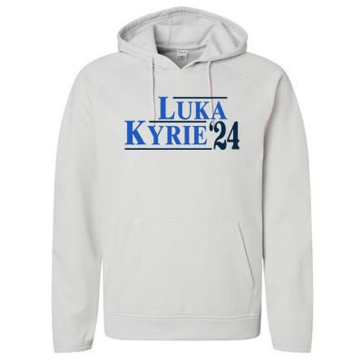 Funny Luka Kyrie 24 For President Kyrie First Name Performance Fleece Hoodie