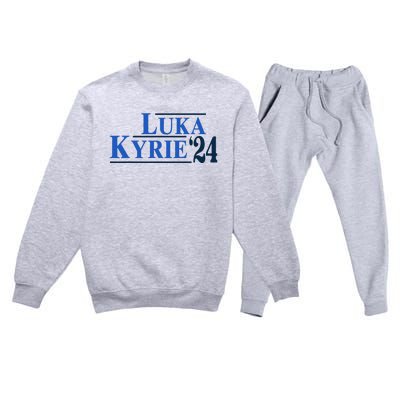 Funny Luka Kyrie 24 For President Kyrie First Name Premium Crewneck Sweatsuit Set