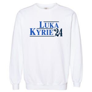 Funny Luka Kyrie 24 For President Kyrie First Name Garment-Dyed Sweatshirt