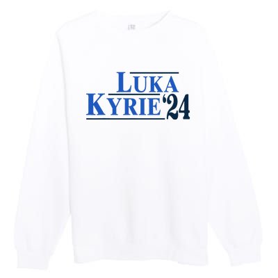 Funny Luka Kyrie 24 For President Kyrie First Name Premium Crewneck Sweatshirt