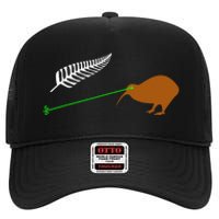 Funny Laser Kiwi Flag New Zealand Popular Choice High Crown Mesh Back Trucker Hat