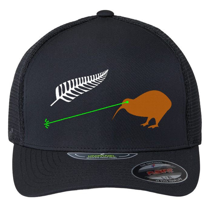 Funny Laser Kiwi Flag New Zealand Popular Choice Flexfit Unipanel Trucker Cap