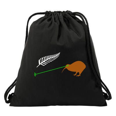 Funny Laser Kiwi Flag New Zealand Popular Choice Drawstring Bag