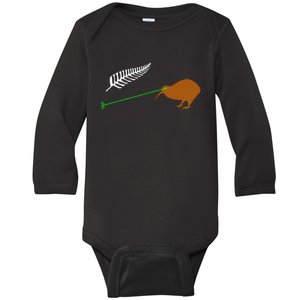 Funny Laser Kiwi Flag New Zealand Popular Choice Baby Long Sleeve Bodysuit