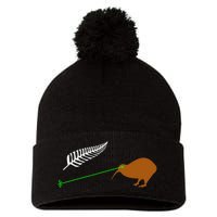 Funny Laser Kiwi Flag New Zealand Popular Choice Pom Pom 12in Knit Beanie