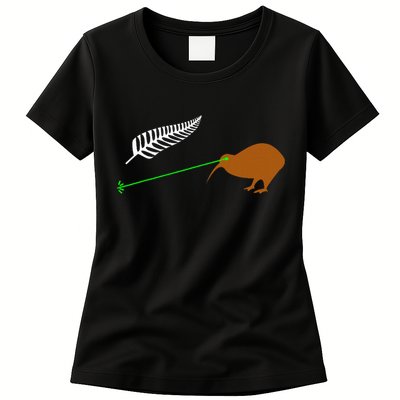 Funny Laser Kiwi Flag New Zealand Popular Choice Womens T-Shirt