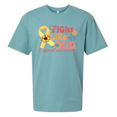 Fight Like Kids For Childhood Cancer Awareness Sueded Cloud Jersey T-Shirt