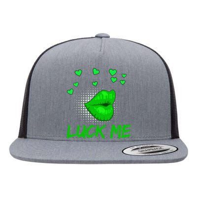 Funny Luckiest Kisser St Patrick's Day Best Gift For Women Flat Bill Trucker Hat