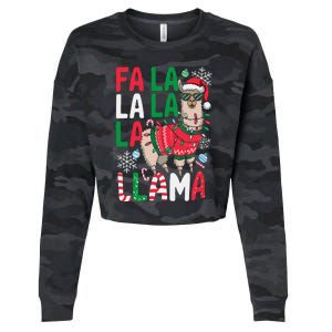 Fa La La Llama Funny Llama Christmas Animal Lover Women Cropped Pullover Crew