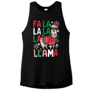 Fa La La Llama Funny Llama Christmas Animal Lover Women Ladies PosiCharge Tri-Blend Wicking Tank