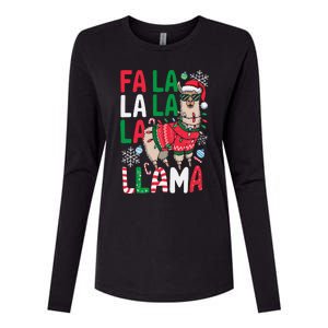 Fa La La Llama Funny Llama Christmas Animal Lover Women Womens Cotton Relaxed Long Sleeve T-Shirt