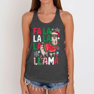 Fa La La Llama Funny Llama Christmas Animal Lover Women Women's Knotted Racerback Tank