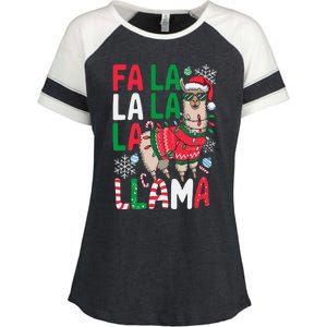 Fa La La Llama Funny Llama Christmas Animal Lover Women Enza Ladies Jersey Colorblock Tee