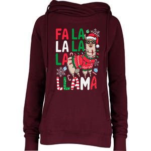 Fa La La Llama Funny Llama Christmas Animal Lover Women Womens Funnel Neck Pullover Hood