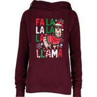 Fa La La Llama Funny Llama Christmas Animal Lover Women Womens Funnel Neck Pullover Hood