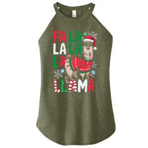 Fa La La Llama Funny Llama Christmas Animal Lover Women Women's Perfect Tri Rocker Tank