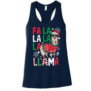 Fa La La Llama Funny Llama Christmas Animal Lover Women Women's Racerback Tank