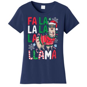 Fa La La Llama Funny Llama Christmas Animal Lover Women Women's T-Shirt