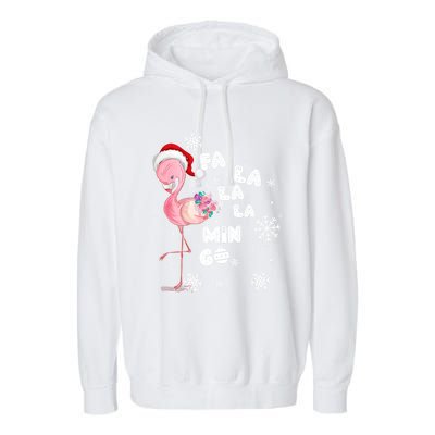 Fa La La La Mingo Flamingo For Christmas Xmas Flamingo Lover Funny Gift Garment-Dyed Fleece Hoodie