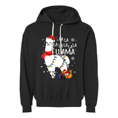 Fa La La Llama Funny Christmas Christmas Lllama Lover Garment-Dyed Fleece Hoodie