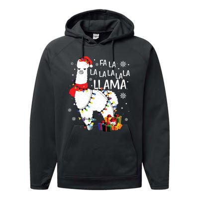 Fa La La Llama Funny Christmas Christmas Lllama Lover Performance Fleece Hoodie