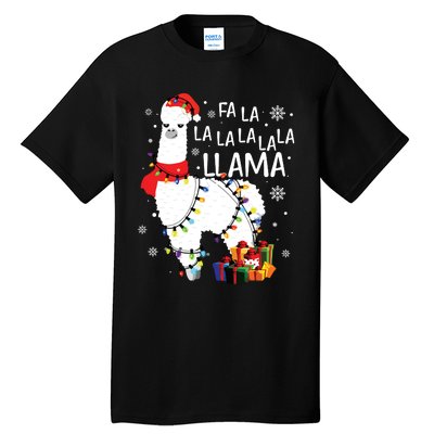 Fa La La Llama Funny Christmas Christmas Lllama Lover Tall T-Shirt