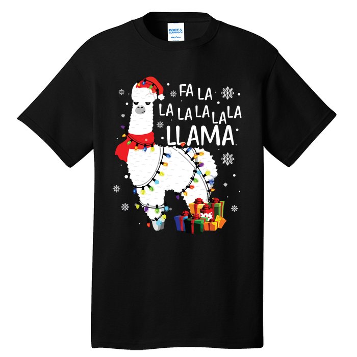 Fa La La Llama Funny Christmas Christmas Lllama Lover Tall T-Shirt