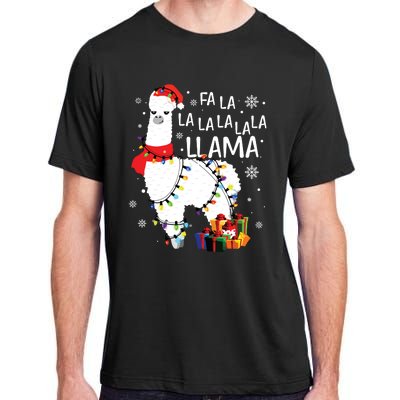 Fa La La Llama Funny Christmas Christmas Lllama Lover Adult ChromaSoft Performance T-Shirt