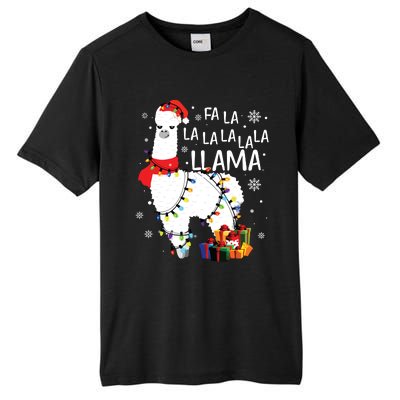 Fa La La Llama Funny Christmas Christmas Lllama Lover Tall Fusion ChromaSoft Performance T-Shirt