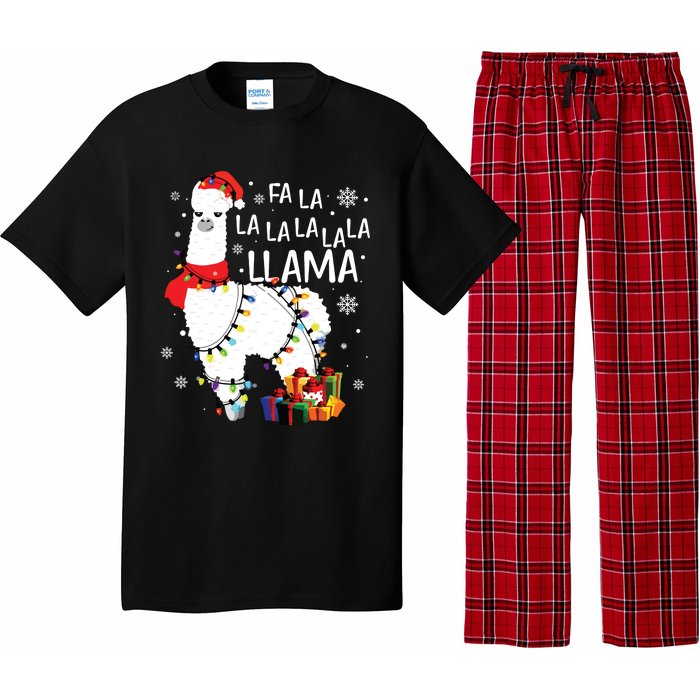 Fa La La Llama Funny Christmas Christmas Lllama Lover Pajama Set