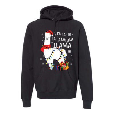 Fa La La Llama Funny Christmas Christmas Lllama Lover Premium Hoodie