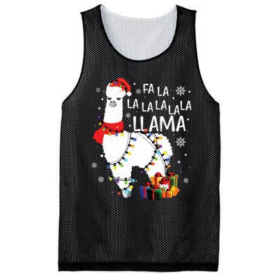 Fa La La Llama Funny Christmas Christmas Lllama Lover Mesh Reversible Basketball Jersey Tank