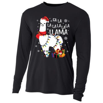 Fa La La Llama Funny Christmas Christmas Lllama Lover Cooling Performance Long Sleeve Crew