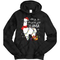 Fa La La Llama Funny Christmas Christmas Lllama Lover Tie Dye Hoodie