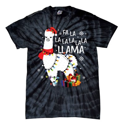 Fa La La Llama Funny Christmas Christmas Lllama Lover Tie-Dye T-Shirt