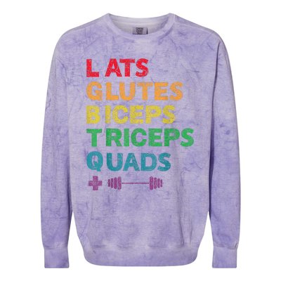 Funny Lgbtq Lats Glutes Biceps Triceps Quads Weightlifting Colorblast Crewneck Sweatshirt